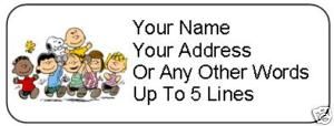 30 Peanuts Charlie Brown Personalized Address Labels