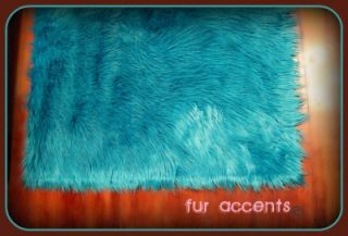 5ftx7ft Teal Faux Fur Area Rug Bear Accent Rug Sheepskin Throw Log 