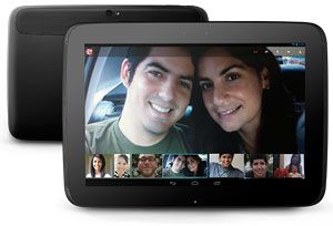 nexus 10 lets you video chat with up to nine friends at once with 
