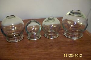 Set of 4 Chinese Massage Glass Fire Cupping