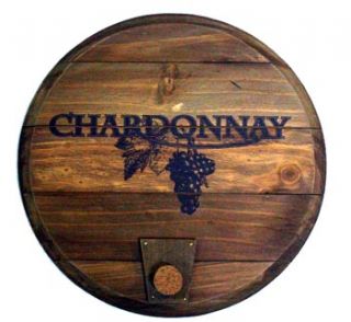 wine chardonnay round wine barrel wooden sign plaque description we 