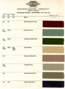 1942 47 Chevy Paint Color Sample Chips Card Colors