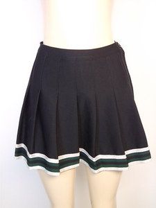 Cheerleader varsity skirt pleated striped green silver S 8 75