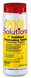 Pool Solutions P14002DE Chlorine 1 Tablets Swimming Pool Spa 2 lbs 