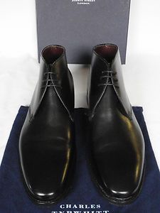 Charles Tyrwhitt Black Calf Leather Chukka Style Lace Up Boots UK 8 5 