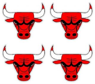 Sheet of 4 Chicago Bulls Alt NBA Decals Sticker