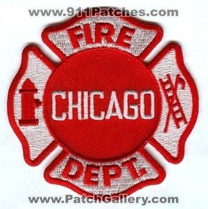Chicago Fire Department Dept FD Rescue EMS Red Maltese Patch Illinois 