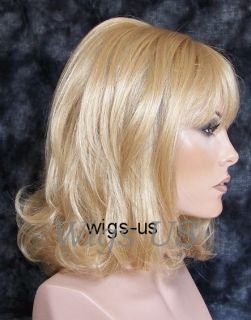 WIGS Golden Blond 60s Style Back combed Flipped Ends Look Wig