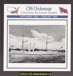 CSS Chickamauga Confederate Blockade Runner SHIP Boat U s Civil War 