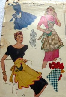 Lovely Vtg 1940s Chicken Aprons McCall Sewing Pattern