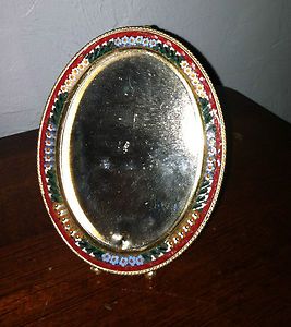 Vintage Italy Micromosaic Micro Mosaic Picture Frame Oval Shaped 