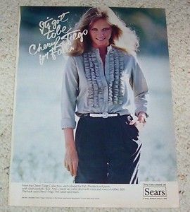 1982 Cheryl Tiegs  Clothing Fashion Print 1 PG Ad