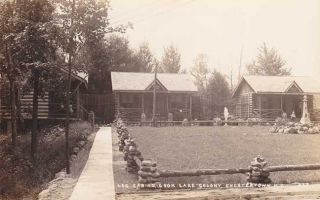 RPPC Log Cabins Loon Lake Colony Adirondacks NY PM 1934