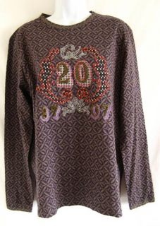 CHRISTIAN LACROIX HOMME PURPLE & GRAY FLORAL PRINT EMBROIDERED STUDDED 