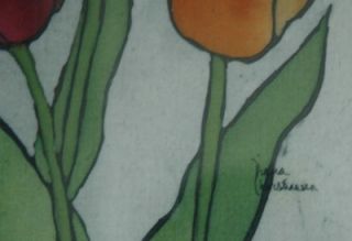 beautiful original batik tulips signed christiansen