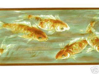asian borders silks other koi oriental gold fish wallpaper border