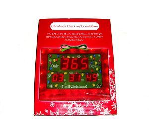 Brand new CHRISTMAS CLOCK W/ COUNTDOWN, santa, red, nib mib, in box 