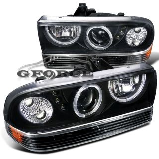 98 04 Chevy S10 Dual Halo Projector SMD LED Headlights Bumper Lamps 
