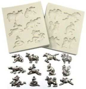 PMC Silver Art Clay Mold Chinese Zodiac Pendant Jewellery Mould Set 