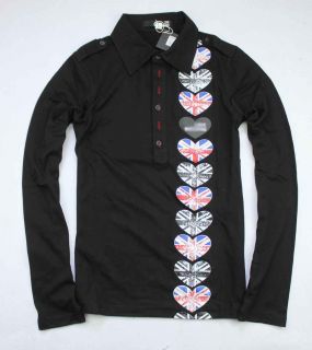   Mens Flower Button Infront Casual T Shirt Size M XL Black