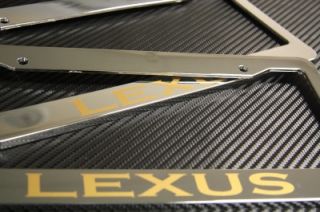 LEXUS LICENSE PLATE FRAME Plastic Chrome & GOLD Text GS ES IS LS RX 