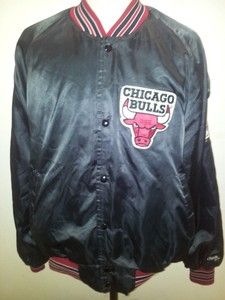 Vintage Vtg Chicago Bulls Varsity Satin NBA Jacket Chalkline