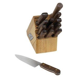 Chicago Cutlery Walnut Tradition 14 Piece Knives Block Knife Set Brand 