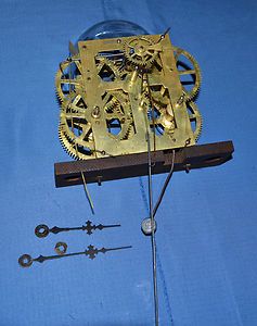 Antique Waterbury Weighted OG Clock Movement Working