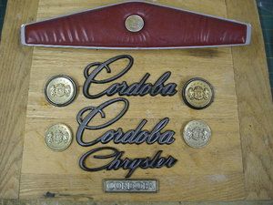 1978 Chrysler Cordoba Horn Pad Emblem Set