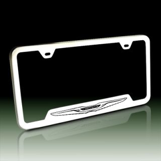 Chrysler New Logo Polish Steel Auto License Frame, Lifetime Warranty 
