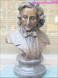   Pianist and composer Bronze ART musician Frederic Francois Chopin Bust