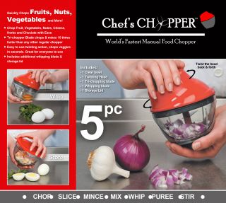 Chefs Chopper Chop Slice Mince Mix Whip Puree Stir Food Manually 