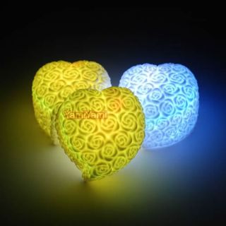 Chang Color LED Rose Heart Torch Light Lamp Bright