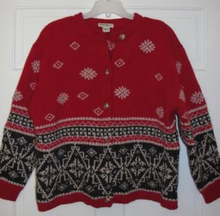 Eddie Bauer Snowflake Nordic Ugly Christmas Sweater XXL 2XL Wool 