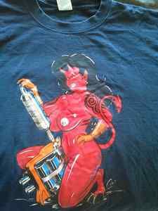 Coop Stained Skin Devil Girl Tattoo T Shirt RARE Chris Cooper