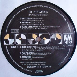 Soundgarden Badmotorfinger LP Mint Chris Cornell Audioslave