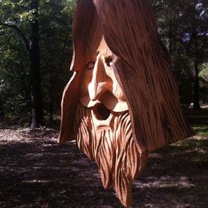 Wood Spirit Unique Old Man rustic Hand Carved Cedar BirdHouse