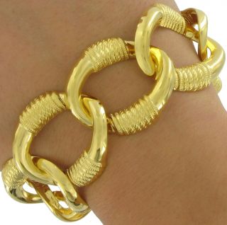 Chunky Gold Tone Chain Link Toggle Bracelet