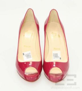 Christian Louboutin Fuschia Pink Patent Leather Peep Toe Heels Size 39 