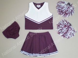 Youth Cheerleader Uniform Outfit Girl Size 12 Maroon WH