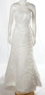 Christina Wu Ivory White Strapless Fit N Flare Beaded Wedding Gown 