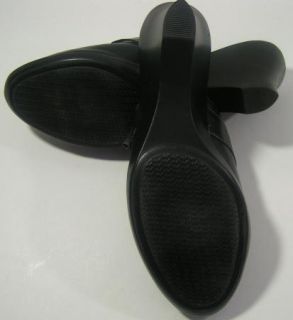 Anne Klein iflex Black Leather Wedge Heel Clogs Slides New Womens Size 