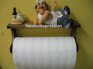italian fat chef paper towel holder wall mounting shelf bar home decor 