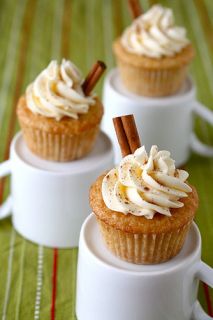   Fluffy Eggnog Cup cakes rum RECIPE Thanksgiving & Christmas delight