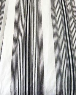 Kucukcalik Waverly Chenille Curtain Panel White Black Pin Stripe 52x84 