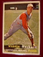 1957 Topps 370 Warren Hacker Cincinnati Redlegs Reds EX