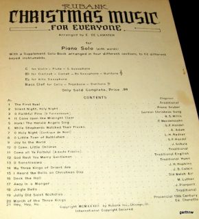 Christmas Music for Everyone 1937 Rubank Song Book Carols with Words 