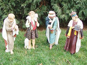 Giant Christmas Nativity 11 Piece Set 24 Figures Resin Original Boxes 