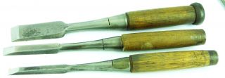 Japanese Chisels Set of 3 1 13 16 11 16 Is Tungue Chisel with Makers 