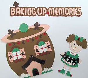 Christmas Baking Paper Piecing Premade Scrapbook Border, Gingerbread 